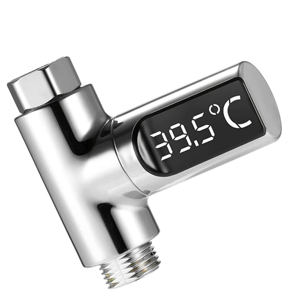 BEAHING Digital Shower Thermometer 5~85C with 360 Rotating LED Water Meter, Shower Water