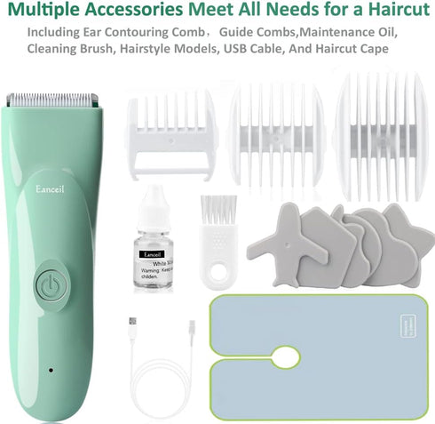 Trimmer, Baby Hair Clippers - Ultra Quiet Electric Hair Cordless Rechargeable Waterproof Haircut Kit for Kids Infants