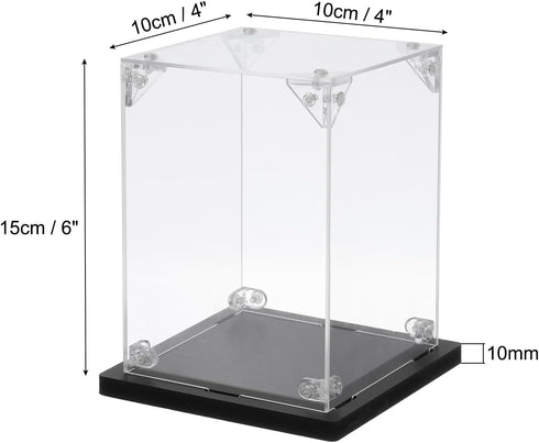MECCANIXITY Acrylic Display Case, 4''x4''x6'' Clear Dustproof Storage Organizer for Action Figures