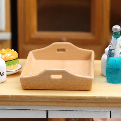 1:12 Dollhouse Miniature Furniture, Wood Cabinet Tray, Side Table, Dressing Stool, Coffee Table for Room Decor