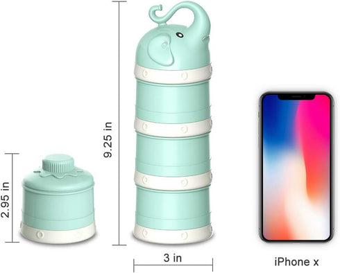 Free,3 Baby Milk Powder Formula Dispenser,Large CapacityNon-Spill Twist-Lock Stackable Milk Powder Formula Container