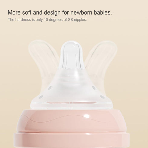 Set, 3 oz 5 oz 0-3 2 Pack Gulicola Natural Glass Baby Bottle Newborn and with Extra Slow Flow & Slow Flow Nipple, Anti