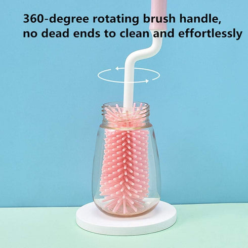 Nollapo 3 countertop Baby Bottle Drying Rack Storage with Brush, Nursing Bottle Storage Box Organizer with Cover