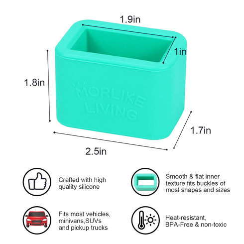 Morlike Silicone Buckle Holder Booster - Fits Most, Not All (Light Blue, 2 Pack)