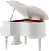 White Piano Toy with Bench and Case - Miniature Musical Model, Decoration Furniture Accessories for Birthday Gift