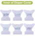 6 Pack Gussets, babygoal Cloth Diaper Covers with Wet Bag for Fitted Diapers and Prefolds with Double Adjustable