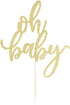 Glitter Oh Baby Cake Topper, Baby Party Cake Decoration for Baptism or Gender Reveal Party