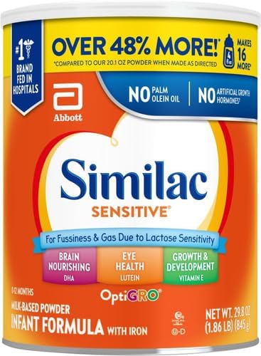 Similac Sensitive Infant Formula Powder for Fussiness & Gas, 29.8-oz Can