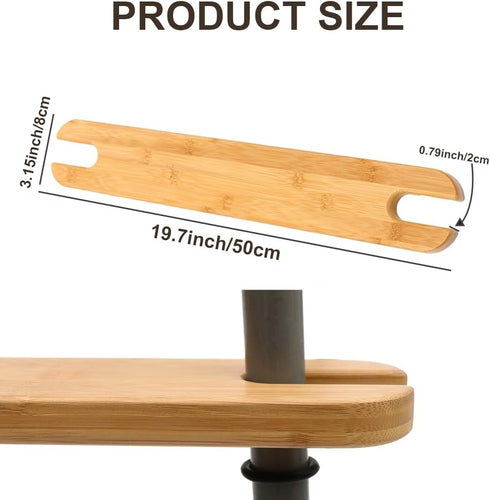 PandaEar High Chair Footrest for IKEA Antilop, Adjustable Height Natural Bamboo Wooden Footrest with Rounded Corners