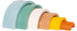Janod Sweet Cocoon Wooden Rainbow Turtle - 7 Piece Stacking & Pull Toy with 6 Pastel Arches for Ages 18 Months+