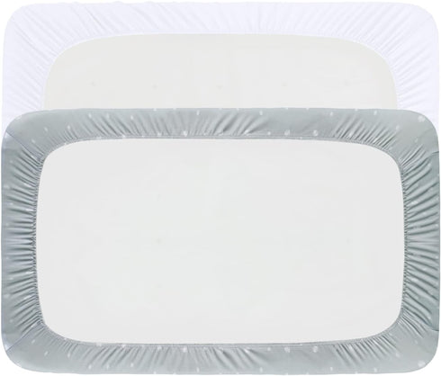Magik & Kover 2 Pack, 4moms 23" 28" Bassinet Sheets Compatible with Breeze Plus Bassinet (not playard), Fit for x