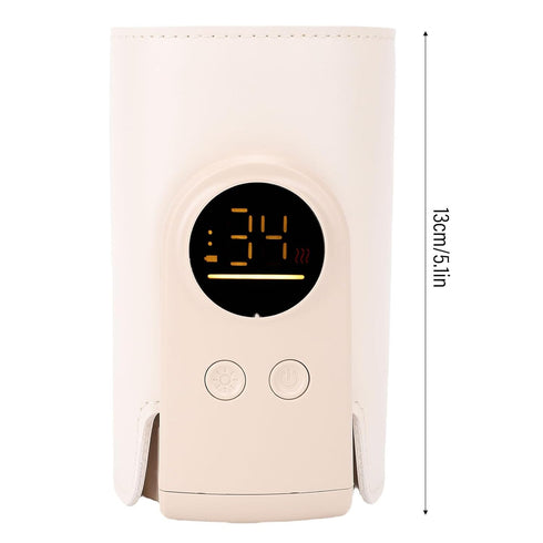 SIXRUN Constant Temperature Baby Bottle Warmer with Insulated Sleeve, USB Rechargeable, Travel Companion