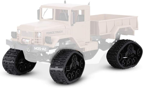 RC Military Truck Wheels, 4pcs Rubber Crawler Tire for WPL 1/16 RC Vehicle