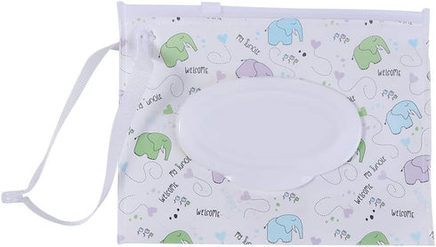 generic Portable Wet Wipe Pouch, Refillable Baby Wipe Dispenser with Snap Strap, Travel