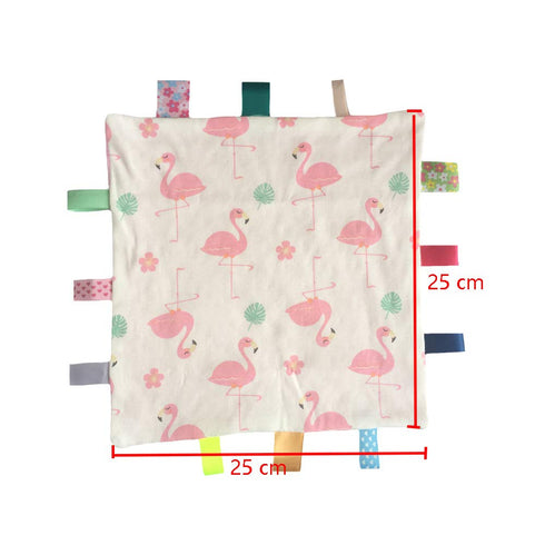 Pink Baby Tag Comforter Taggy Blanket - Multi-Coloured Tag Security Blanket, Taggy Plush Comforter - Pale Pink Textured