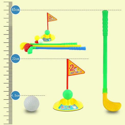 BinaryABC Plastic Golf Clubs Set Toy Golf Kit, Educational Golf Toys Sets for Children (Random Color)