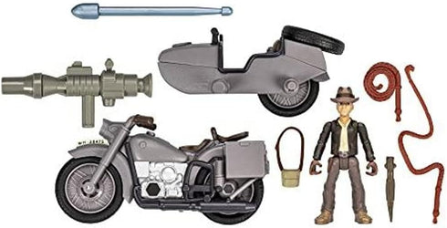 Indiana Jones Worlds of Adventure Action Figure Set with Motorcycle and Sidecar, 2.5-Inch for Ages 4+