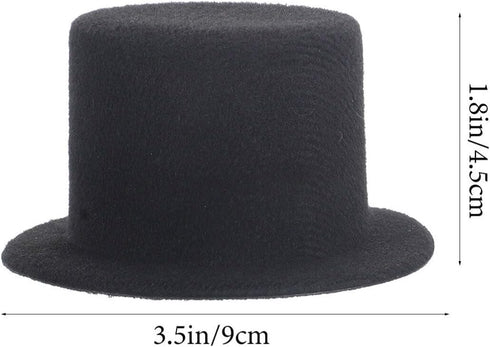 jojofuny 2pcs Miniature Top Hats for Dolls – Dollhouse Ornament Decoration – Top Hats for Craft Wine Bottle Toppers