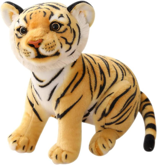 Tigers Plush Toy - Lifelike Stuffed Animal Cat by Tiger Tale Toys, 9.8 in Yellow Tiger Gift for Kids