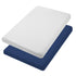 TILLYOU Mini Crib Fitted Sheets 2 Pack, Soft Jersey Knit Microfiber Playpen Bedding Sheet for Baby, Light Gray & Navy