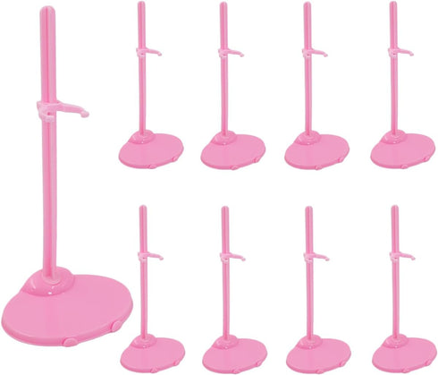 10 PCS Acrylic Doll Stands with Adjustable Waist Clip, Transparent Support Stand for 11 to 13 Inch Dolls