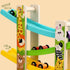 TUYFKDS 1 2 3 4 8 1-3 Wooden Car Ramp Toy for Year Old Boys and Girls Level Toddler Race Track with Mini Cars Garage