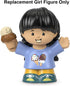 Fisher-Price Replacement Part Little-People Playset - HHR46 ~ Girl with Black Hair Carrying Ice Cream Cone