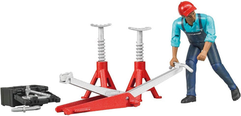 62100 Bruder Bworld Light Skin Man with Repair Shop Accessories Vehicle for unisex-children
