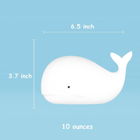 TriPro Under the Sea Nursery Decor Night Light, Soft Silicone Whale Lamp for Baby & Toddler Room, Ocean Theme Nursery