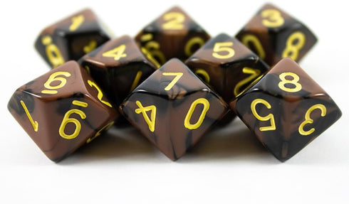 Black and Brown DND Dice Set - 'Werewolf' Adventure Game