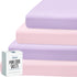 Magik & Kover Mini Crib Sheets Girl 4 Pack, Baby Crib Sheet for Mini Crib