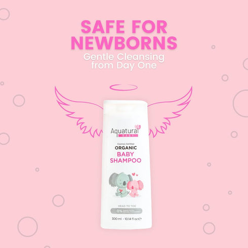 10.14 Oz Organic Baby Shampoo, Plant-Based, Vegan & Gentle, Moisturizing, Baby Essentials for Newborn and Toddler