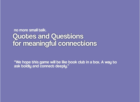 NO MORE SMALL TALK Quotes & Questions for Meaningful Connections - Conversation Card Game by Nicholas John