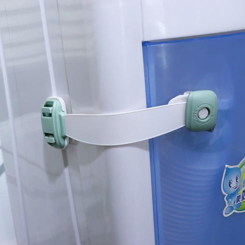 4 Pack Child Safety Strap Locks for Cabinets, Drawers, Toilet, Fridge, Adhesive Toddler Safety Lock for Kitchen