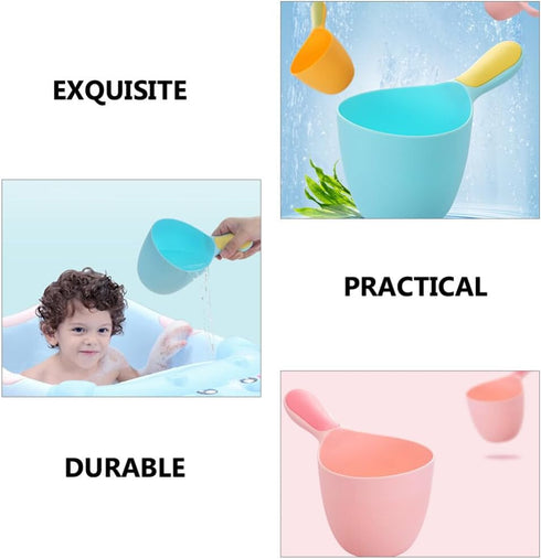 3pcs Baby Water Scoop Shampoo Ladle, Bathing Water Ladles, Plastic Child Bath Rinse Cup