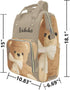 NZOOHY Backpack Mommy Backpack Brown Teddy Bear Bow Personalized Diaper Bag Multi-Function Custom with Name Large