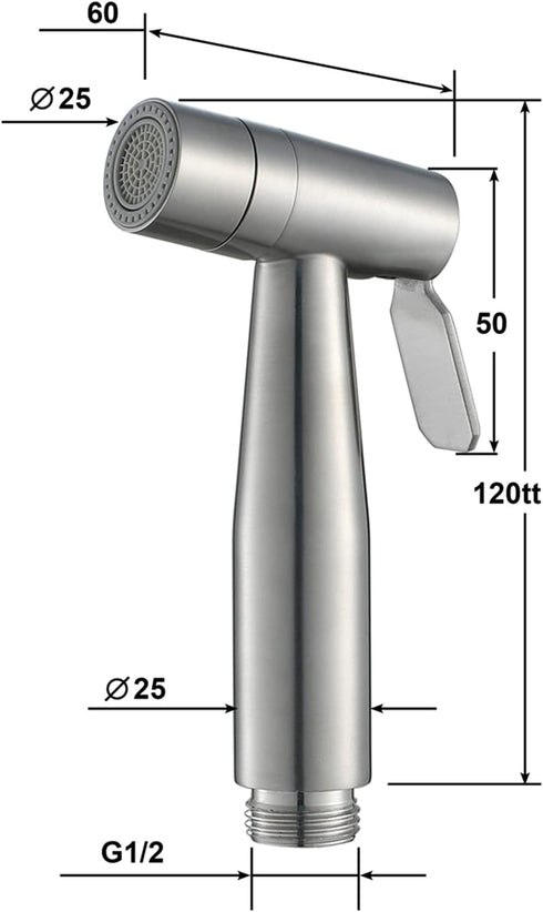 KCHTOWFZ 2 HandheldSprayer Function Cloth Diaper Sprayer Brushed Stainless SteelSprayer for Toilet, with Stainless