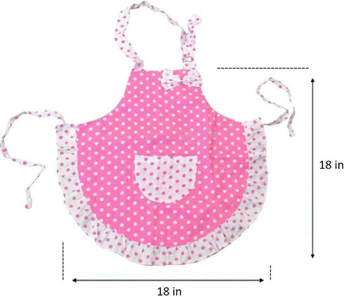 (3 Girl Baking Outfit / Pink Apron/ White Chef Hat/ Certificate Items) -for Real Cooking or Play (Toddler Apron)