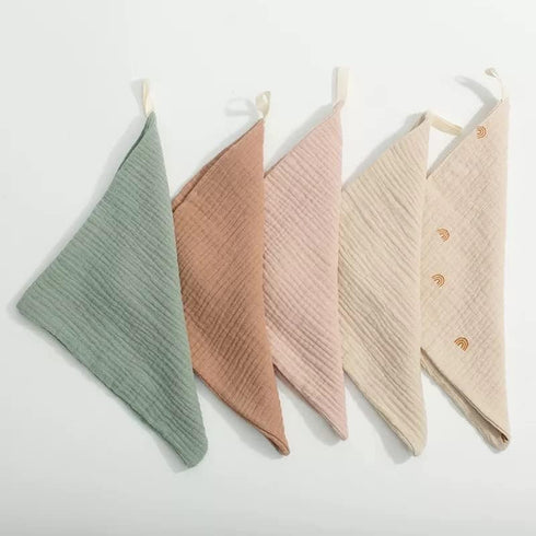 10x10 6-Pack 4-Layer Baby Burp Cloths | Organic Muslin Cotton, Absorbent Washcloths | Ultra-Soft, Quick-Dry Newborn