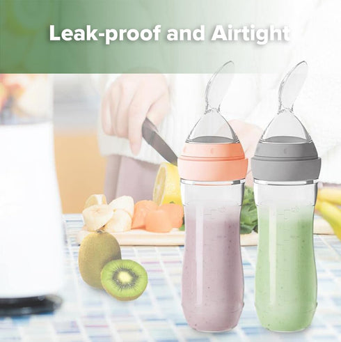 Haakaa Silicone Baby Food Dispensing Spoon Feeder 4oz, Infant Squeeze Feeder for Puree and Solid Food