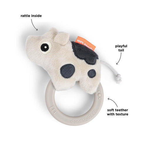 Dotti Sensory Rattle with Teether - Sand Color