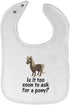 Cute Rascals Toddler & Baby Bibs - Burp Cloths with Young Horse Too Soon Ask Pony Question Mark Sign