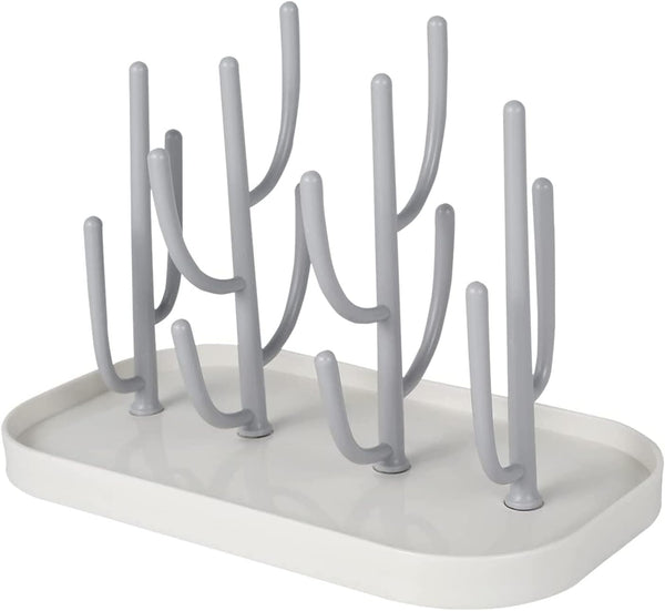 Baby Essentials Bottle Drying Rack, Detachable Holder for Nipples, Cups, Pump Parts, and Accessories (Gray)