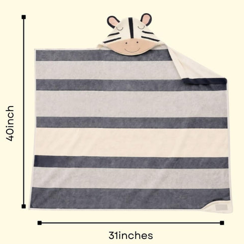 Moyra Collective Hooded Baby Blanket Knitted Cotton | Soft & Breathable Newborn & Infant Blanket | Lightweight