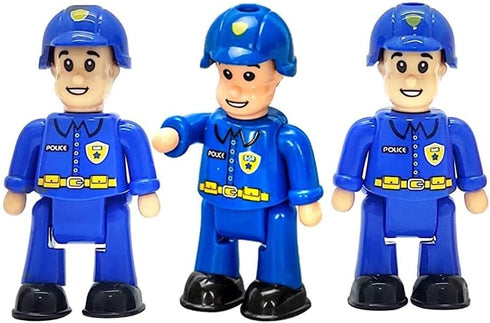 FUNERICA Toy Police Officer Set - 3 Pcs Detailed Little People Police Action Figures for Toddlers and Kids
