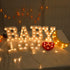 JUICYRAUL 4 Warm White BABY Marquee Light Up Letters, Large BABY Led Light Sign, Perfect for Baby Shower Birthday Home