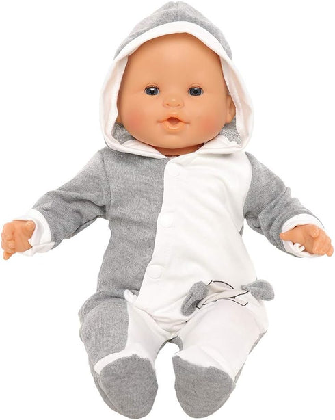 Baby Doll Clothes Casual Cute Handmade Elephant Long-Sleeved Outfit with Hat for 14-17 Inch Dolls Gift Set