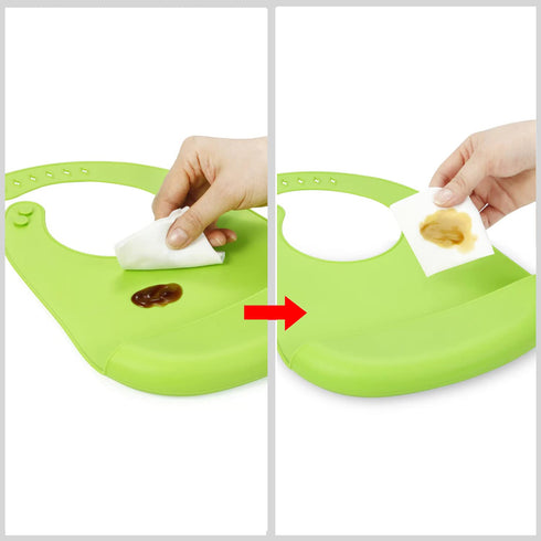 PandaEar 2 Pack Silicone Baby Bibs - Adjustable, Waterproof, Soft, Non Messy for Feeding