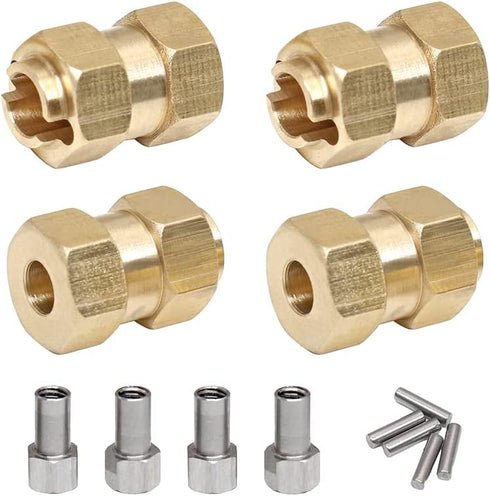 Brass Wheel Hex Hub 10mm(+6mm) Extenders Adaptor Set for 1/18 TRX4M RC Crawler Car Upgrade Parts