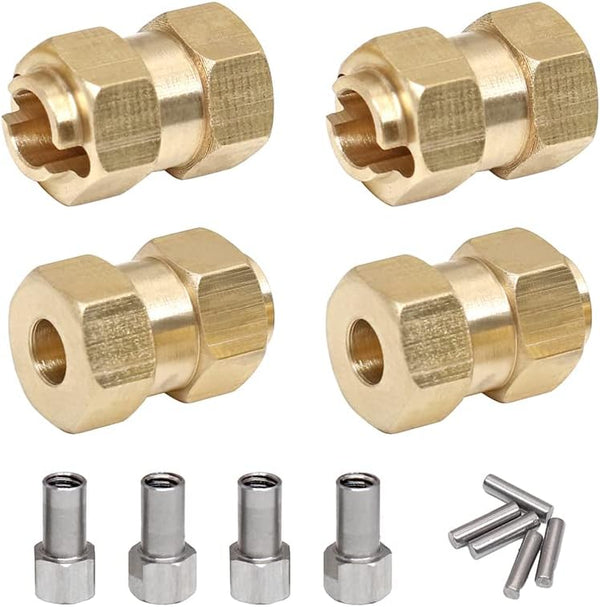 Brass Wheel Hex Hub 10mm(+6mm) Extenders Adaptor Set for 1/18 TRX4M RC Crawler Car Upgrade Parts